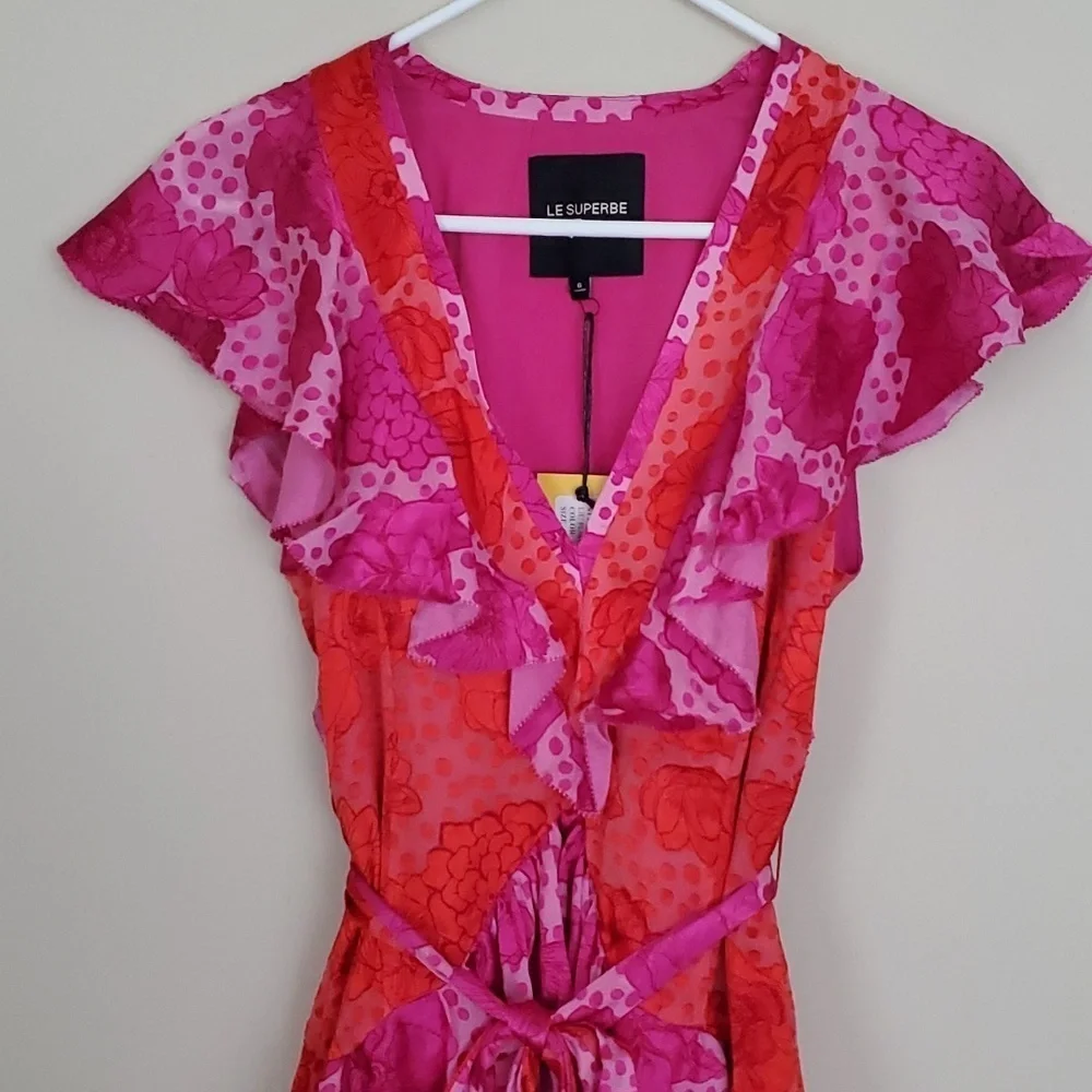 Le Superbe Aurora Flora Lil Flirt Ruffled Mini Dress - size 6 - NWT - Picture 8 of 16